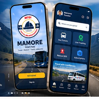 AI-generated concept of MAMORE mobile app screens